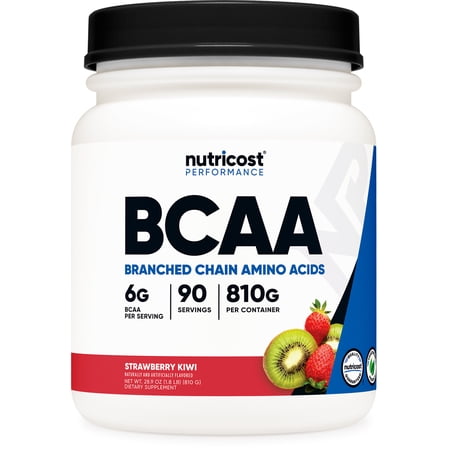 Nutricost BCAA Powder- 2:1:1 (Strawberry Kiwi) 90 Servings - Non-GMO Amino Acids