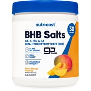 Nutricost BHB Salts Drink Mix 30 Servings, Peach Mango Flavored 5G BHB Per Serving - 0G Total Sugars, Vegetarian Product