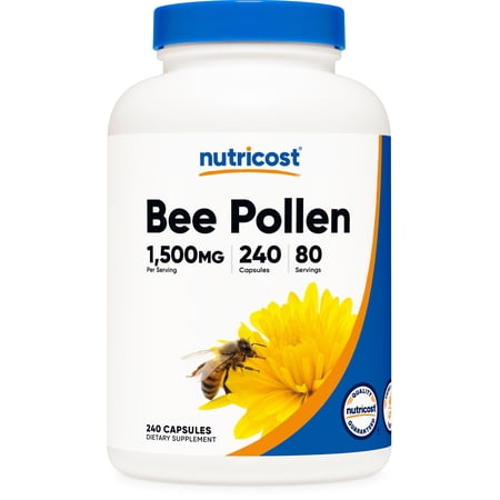 Nutricost Bee Pollen (240 Capsules, 80 Servings) (1,500MG Per Serving) - Non-GMO, GMP Compliant