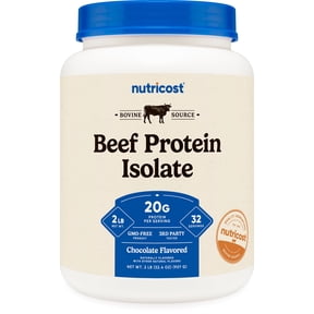Nutricost Beef Protein Isolate Powder Chocolate (2 Pounds) - 20 Grams Protein Per Serving, GMO-Free + Gluten-Free