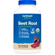 Nutricost Organic Beet Root 2400mg, 180 Capsules, Supplement, 60 Servings