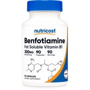 Nutricost Benfotiamine 300mg, 90 Capsules (White) - Gluten Free and Vegetarian Supplement