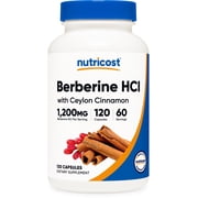 Nutricost Berberine HCl with Ceylon Cinnamon Capsules 120 Count - Non-GMO, Animal-Free Product