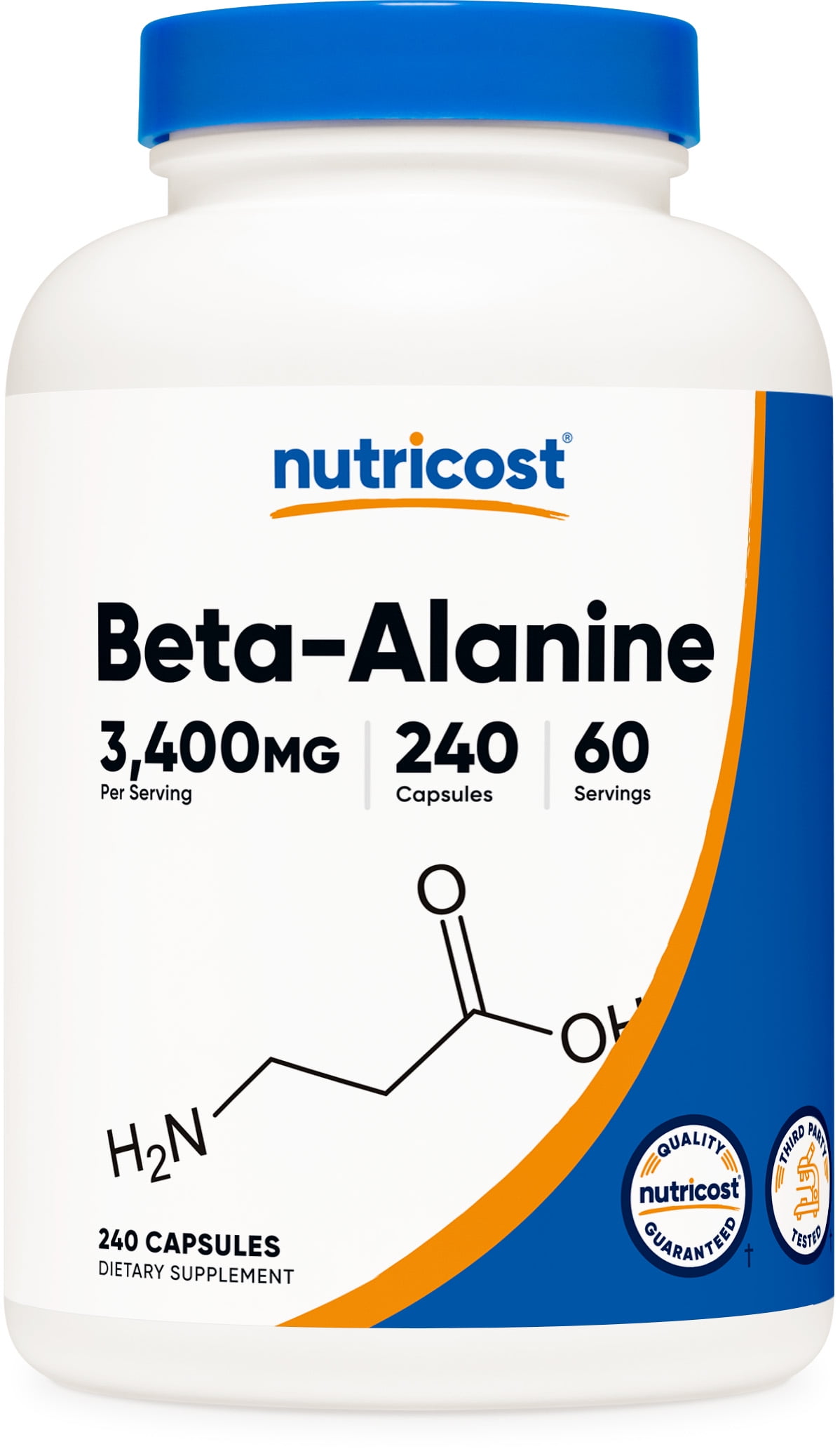 Nutricost Beta-Alanine Supplement Capsules 3400mg, 240 Capsules (60 ...