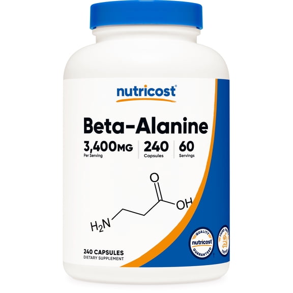 Nutricost Beta-Alanine Supplement Capsules 3400mg, 240 Capsules (60 Servings)