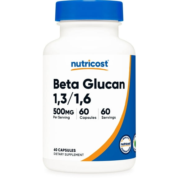 Nutricost Beta Glucan Capsules 500mg Per Serving (60 Vegetarian Capsules) 1,3D Glucan Supplement