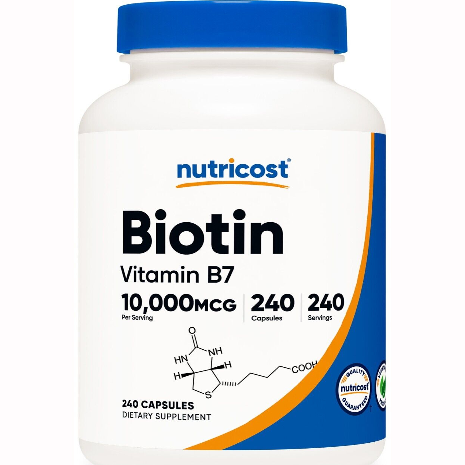 Nutricost Biotin (Vitamin B7) 10,000mcg (10mg), 240 Capsules