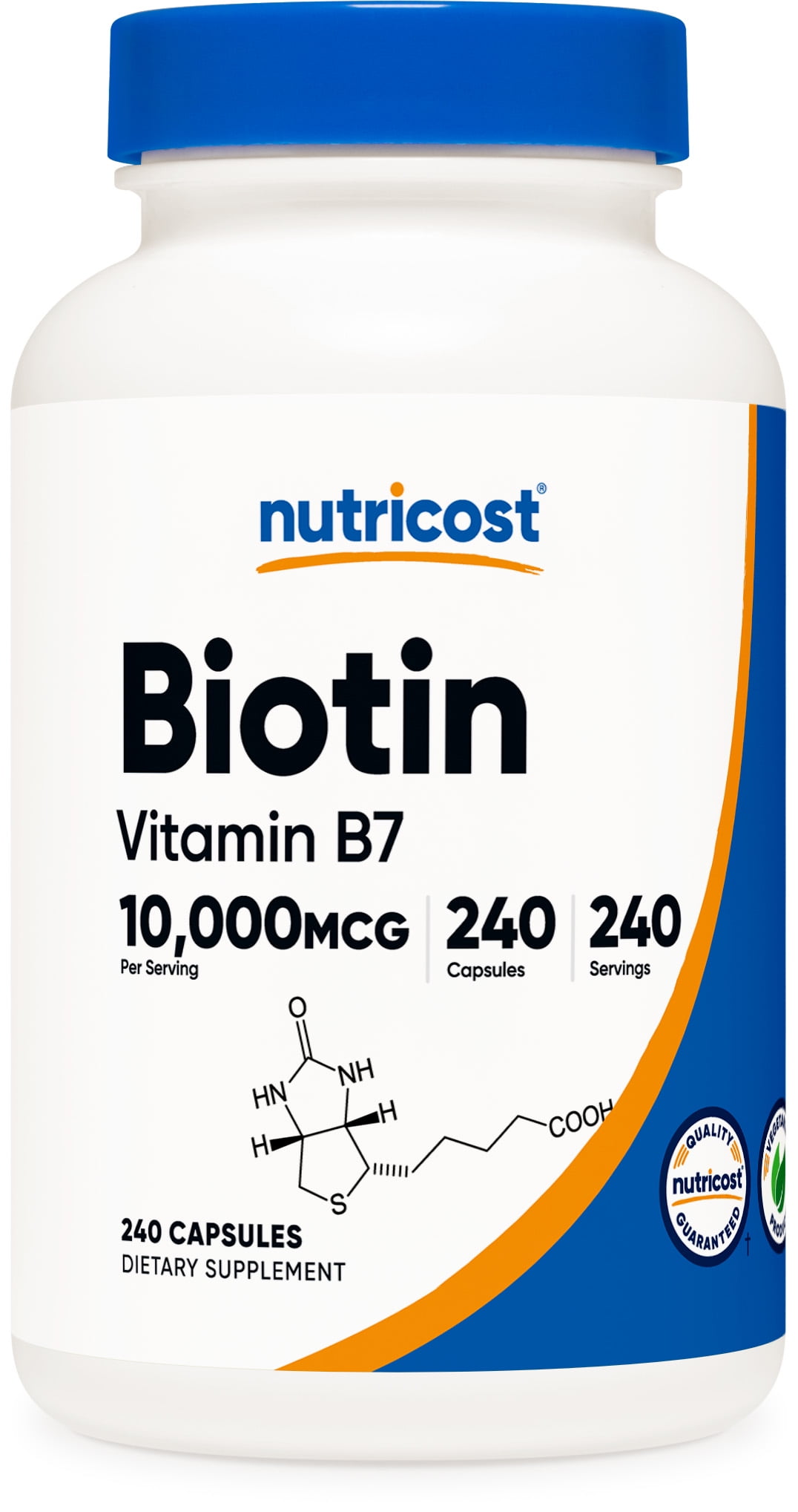 Nutricost Biotin (Vitamin B7) Supplement 10,000mcg (10mg), 240 Capsules