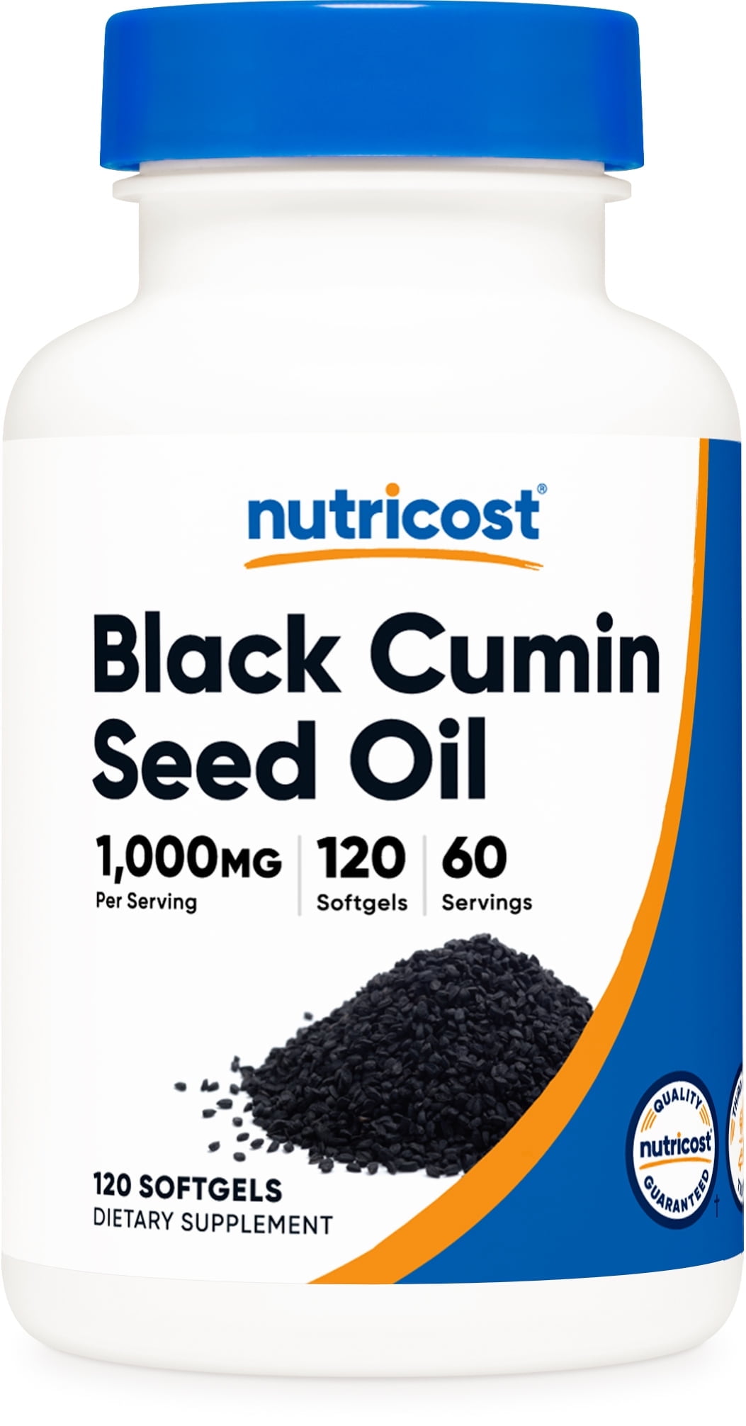 Nutricost Black Cumin Seed Oil Supplement - 120 Softgels, 1000mg per Serving, 60 Servings