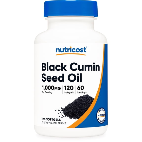 Nutricost Black Cumin Seed Oil Supplement - 120 Softgels, 1000mg per Serving, 60 Servings
