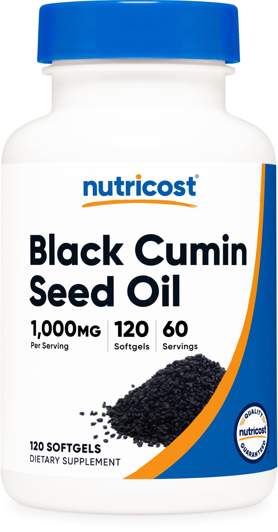 Nutricost Black Cumin Seed Oil Supplement - 120 Softgels, 1000mg per Serving, 60 Servings