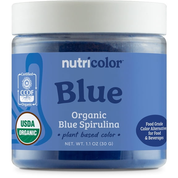 Nutricost Blue Plant Based Food Coloring, from Organic Blue Spirulina (30 Servings) - Nutricolor Color Alternative for Food & Beverages