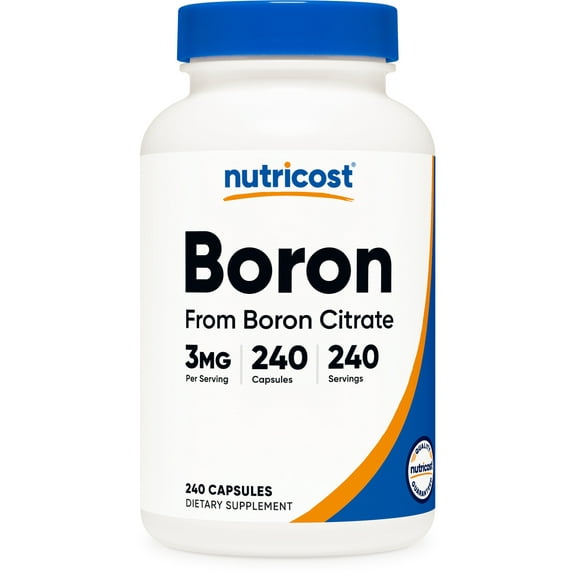 Nutricost Boron 3mg Supplement, 240 Vegetarian Capsules - Gluten Free, Non-GMO