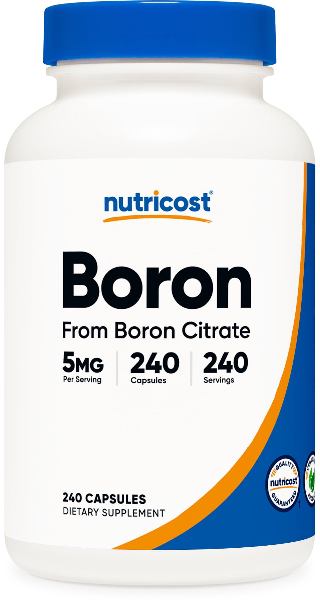 Nutricost Boron Capsules 5mg, 240 Vegetarian Capsules Gluten Free and