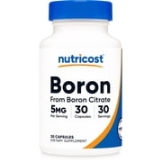 Nutricost Boron Capsules 5mg, 30 Vegetarian Capsules - Gluten Free and Non-GMO