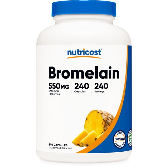 Nutricost Bromelain Capsules (240 Servings)(500 MG Per Serving) - Vegan, Non-GMO, GMP Compliant