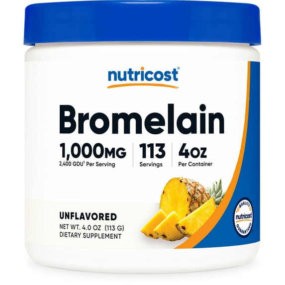 Nutricost Bromelain Powder 4 OZ - Bromelain, Non-GMO, Vegetarian, Gluten Free