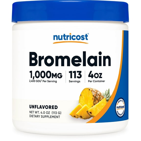 Nutricost Bromelain Powder 4 OZ - Bromelain, Non-GMO, Vegetarian, Gluten Free