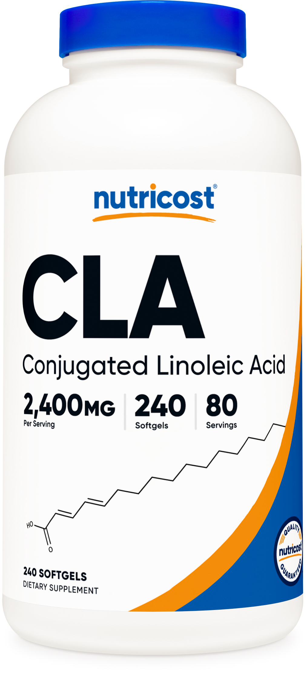 Nutricost CLA (Conjugated Linoleic Acid) Supplement 800mg, 240 Soft Gels - image 1 of 5