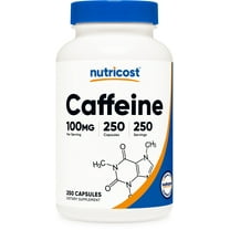Nutricost Caffeine Supplement Pills 100mg Per Serving, 250 Capsules