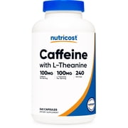 Nutricost Caffeine with L-Theanine Supplement, 100mg of Each, 240 Capsules