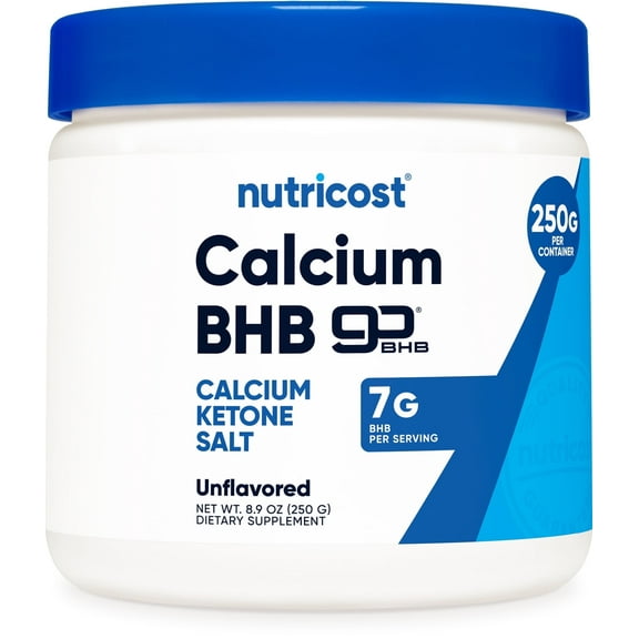Nutricost Calcium BHB (250g) Unflavored - Ketone Salt Supplement - Non-GMO Gluten-Free