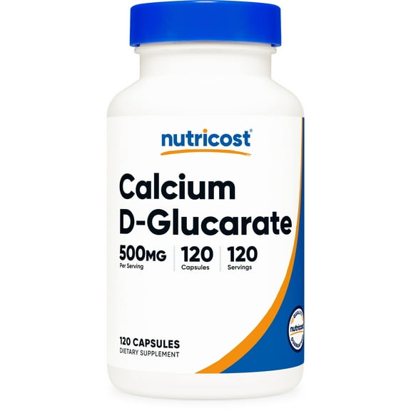 Nutricost Calcium D-Glucarate 500mg, 120 Capsules - Gluten Free, Non-GMO Supplement
