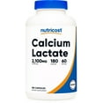 thumbnail image 1 of Nutricost Calcium Lactate Capsules (180 Capsules, 60 Servings, 2,100mg Calcium Lactate) - Vegan, Non-GMO and Gluten Free, 1 of 5