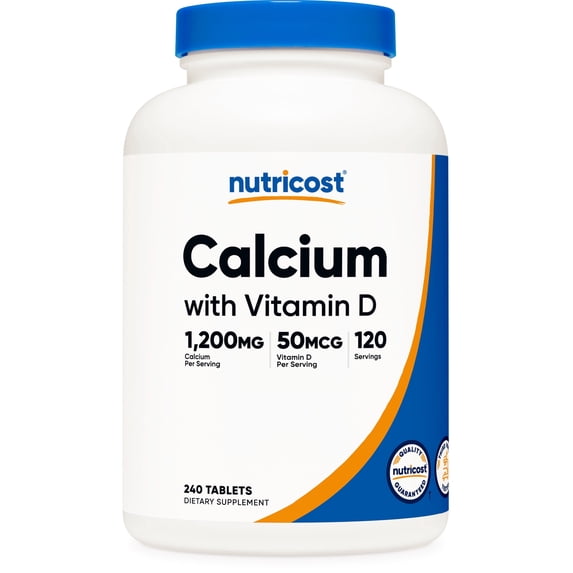Nutricost Calcium with Vitamin D3, 240 Tablets - Non-GMO Supplement