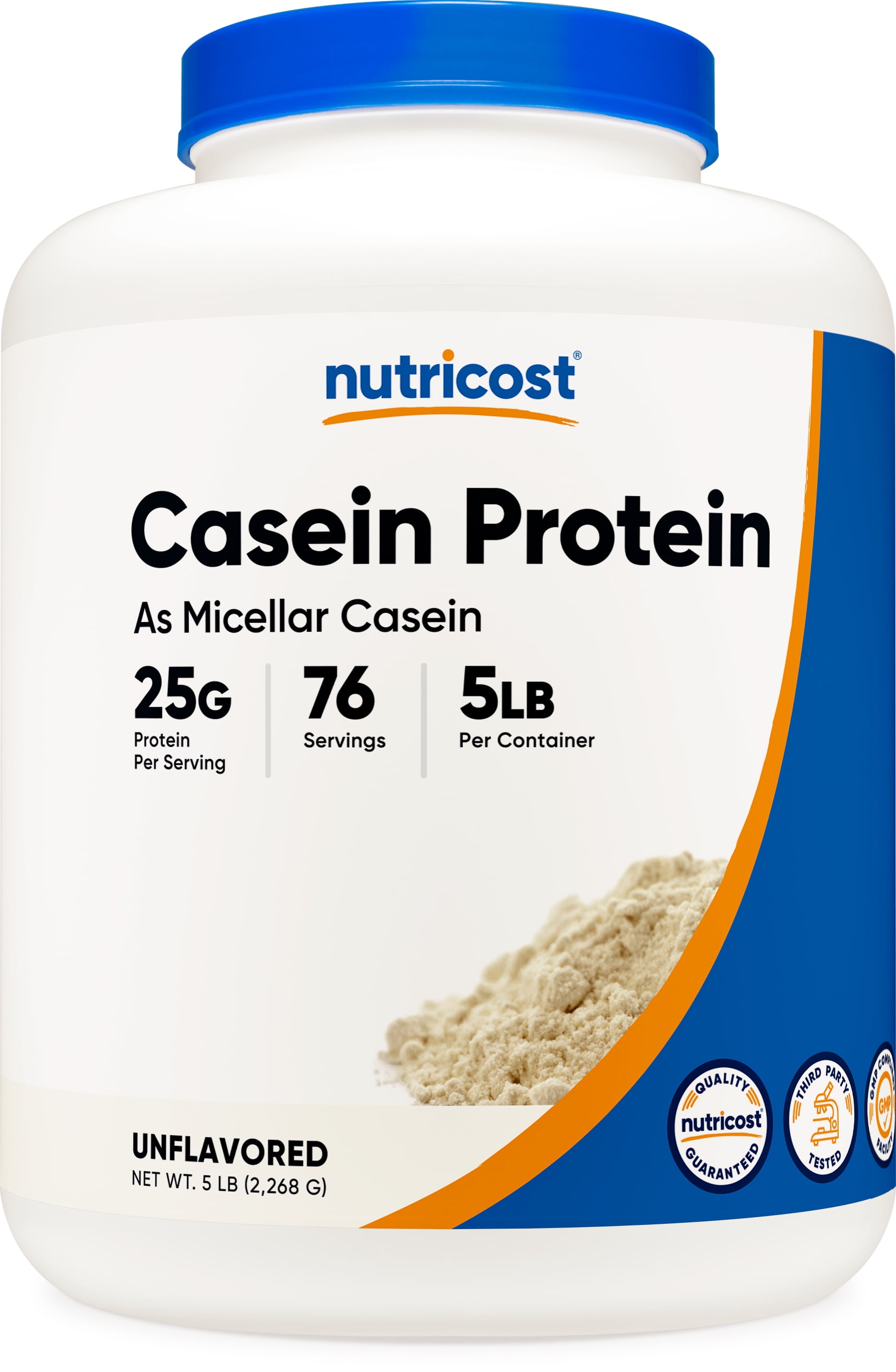 Nutricost Casein Protein Powder 5lb (Unflavored) - Micellar Casein
