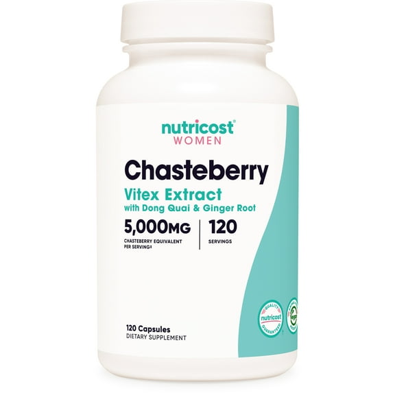 Nutricost Chasteberry Supplement for Women 120 Capsules, 5000mg Chasteberry Equivalent Per Serving
