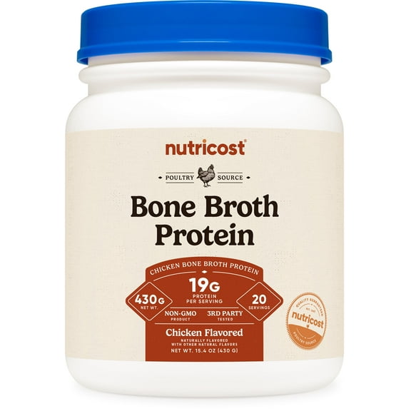 Nutricost Chicken Bone Broth Protein (Chicken Flavored, 20 Servings) - 20 Grams Protein Per Serving