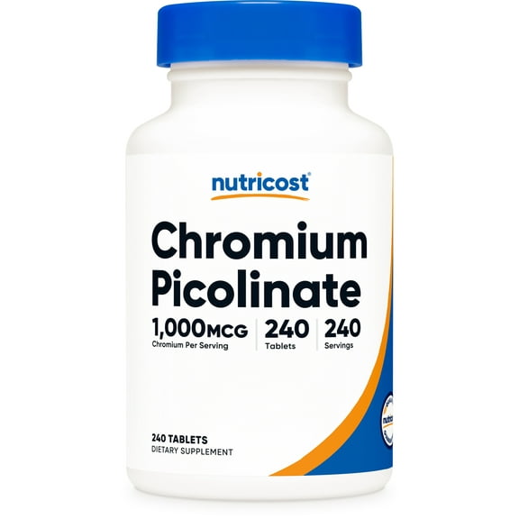 Nutricost Chromium 1000mcg, 240 Tablets - Gluten Free, Non-GMO