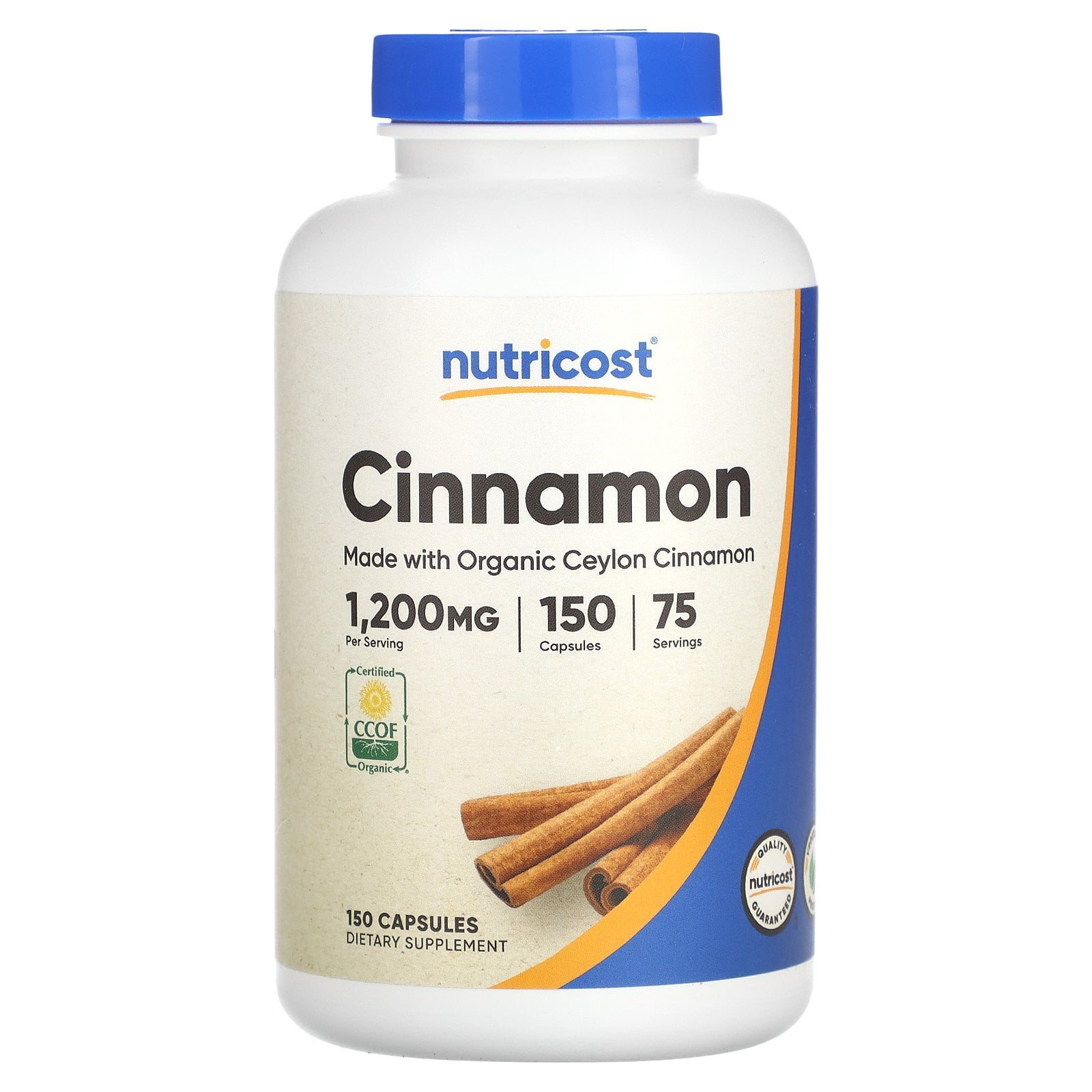 Nutricost Cinnamon (Ceylon Cinnamon) Supplement 1,200mg Serving, 150