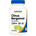 thumbnail image 1 of Nutricost Citrus Bergamot Capsules (120 Capsules, 60 Servings / 1,200 Mg Citrus Bergamot Extract Per Serving) | Potent 25:1 Extract - Gluten Free, Vegan Friendly & Non-GMO Supplement, 1 of 5