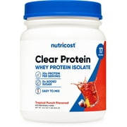 Nutricost Clear Whey Protein Isolate Powder Tropical Punch 1 LB - 20g of Protein, 0g Added Sugar, GMO-Free, Gluten-Free