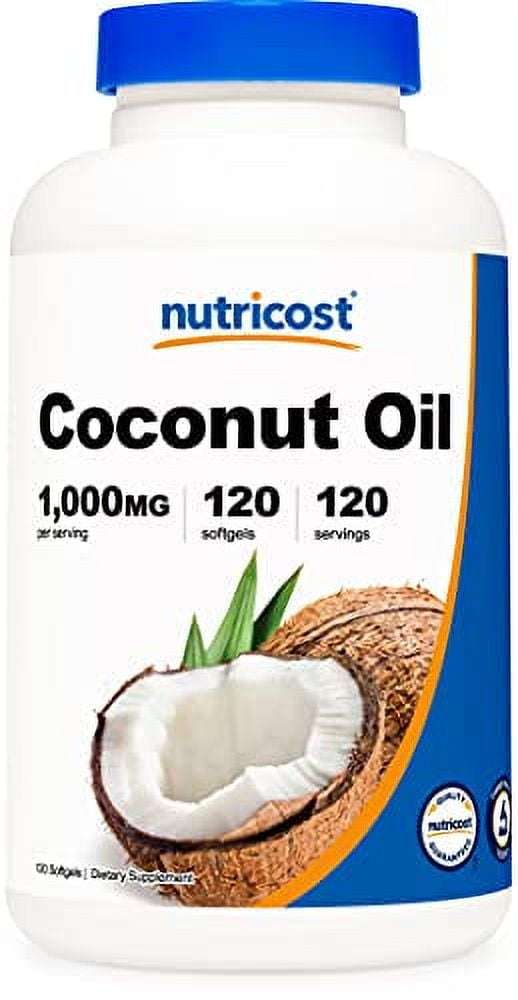 Nutricost Coconut Oil Softgels (1000mg) 120 Softgels Extra Virgin
