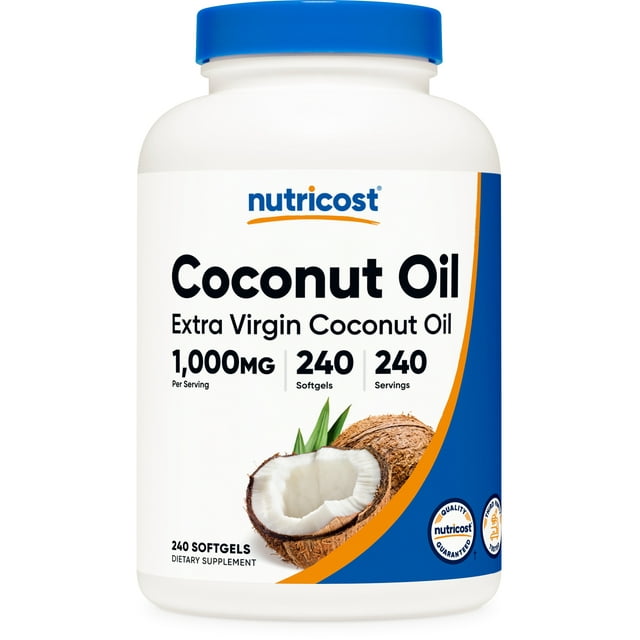Nutricost Coconut Oil Softgels (1000mg) 240 Softgels Extra Virgin