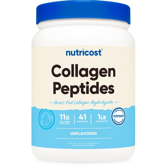 Nutricost Collagen Hydrolysate (Bovine) Powder - Grass Fed, 1LB, Supplement