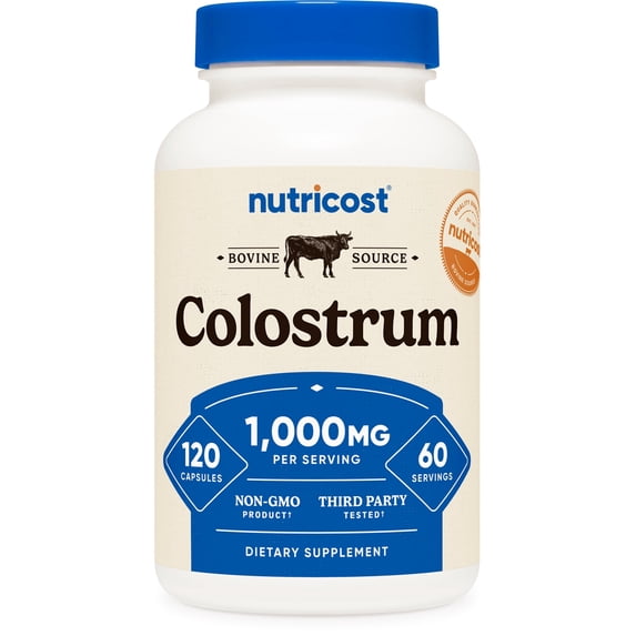 Nutricost Colostrum 1000mg, 120 Capsules - Gluten Free & Non-GMO Supplement