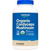 Nutricost Cordyceps Mushroom Capsules 1100mg, 180 Capsules, 90 Serv - Organic Supplement