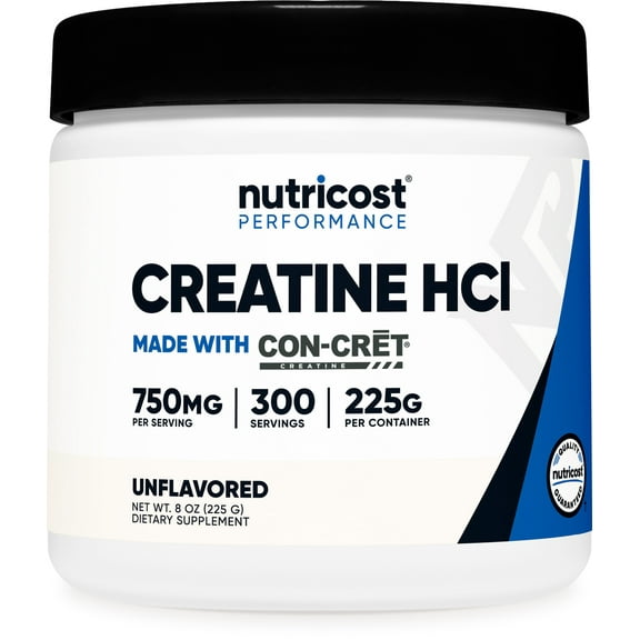 Nutricost Creatine HCl Powder (8 OZ) - Made With CON-CRET Creatine, 300 Servings