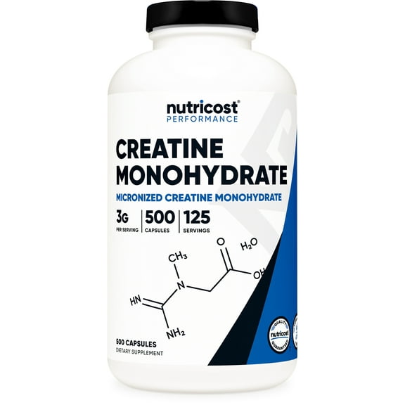 Nutricost Creatine Monohydrate 750mg, 500 Capsules - Fitness Supplement