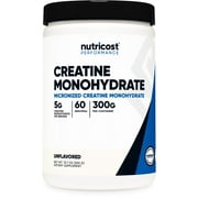 Nutricost Creatine Monohydrate Powder 300 Grams Unflavored - Micronized Creatine Monohydrate, 5g per Serving