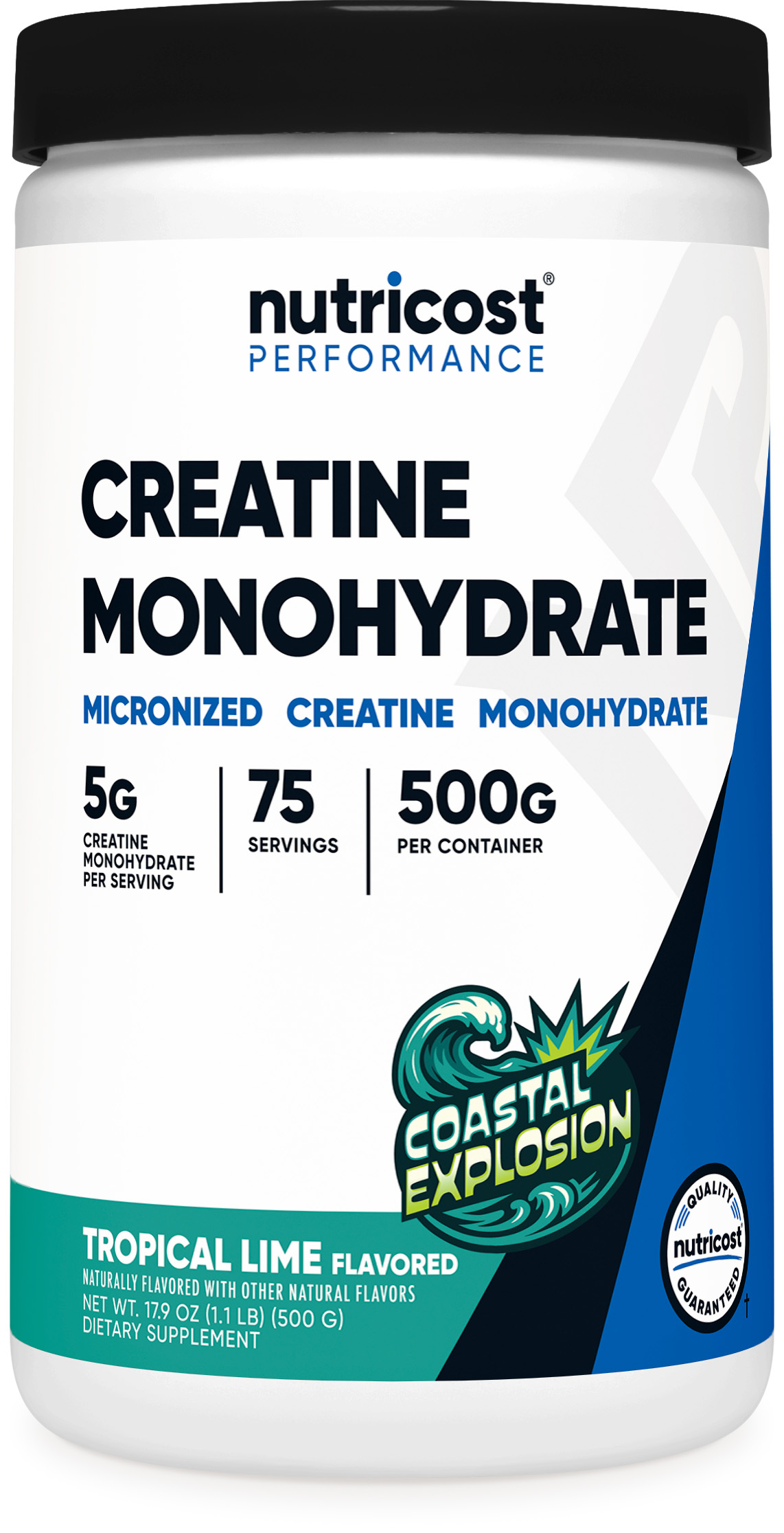 Nutricost Polvo de Monohidrato de Creatina (Coastal Explosion, 500 Gramos) - Suplemento de Creatina Micronizada - Vegano, Libre de OGM, Sin Gluten