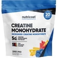 thumbnail image 1 of Nutricost Creatine Monohydrate Powder Variety Stickpacks (5 Flavors, 20 Servings), 1 of 5