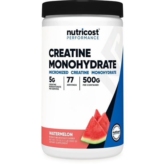 Nutricost Creatine Monohydrate Powder (Watermelon, 500 Gram) - Micronized Creatine Supplement - Vegan, Non-GMO, Gluten