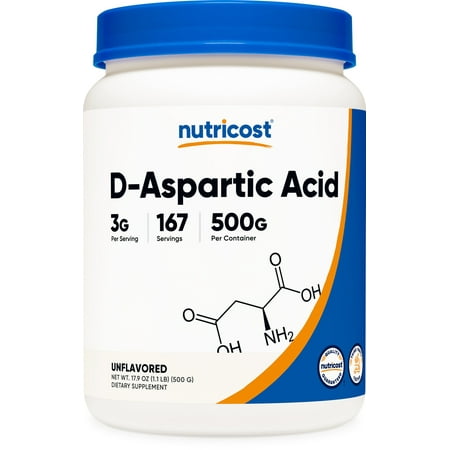 Nutricost D-Aspartic Acid (DAA) Powder - 500G, 167 Servings - DAA Supplement