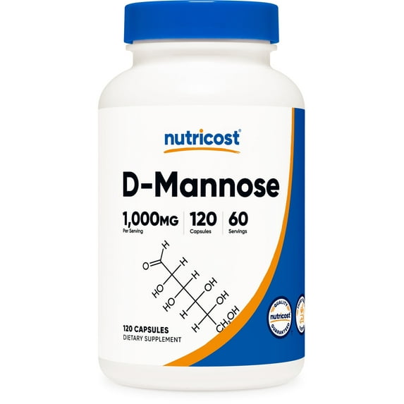 Nutricost D-Mannose 500mg, 120 Capsules - 1000mg Per Serving, Non-GMO and Gluten Free Supplement