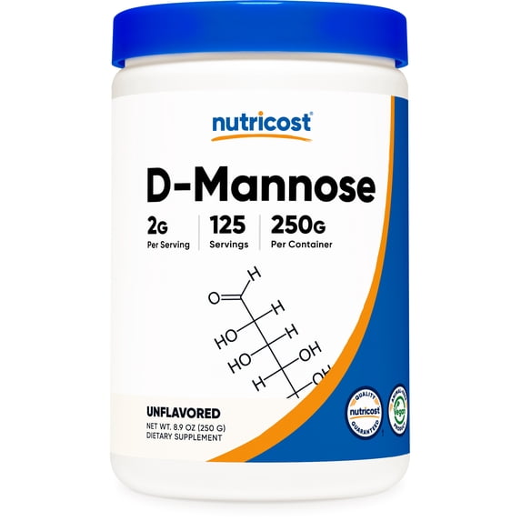 Nutricost D-Mannose Powder 250g, 2g Serving - Non-GMO, Gluten Free Supplement
